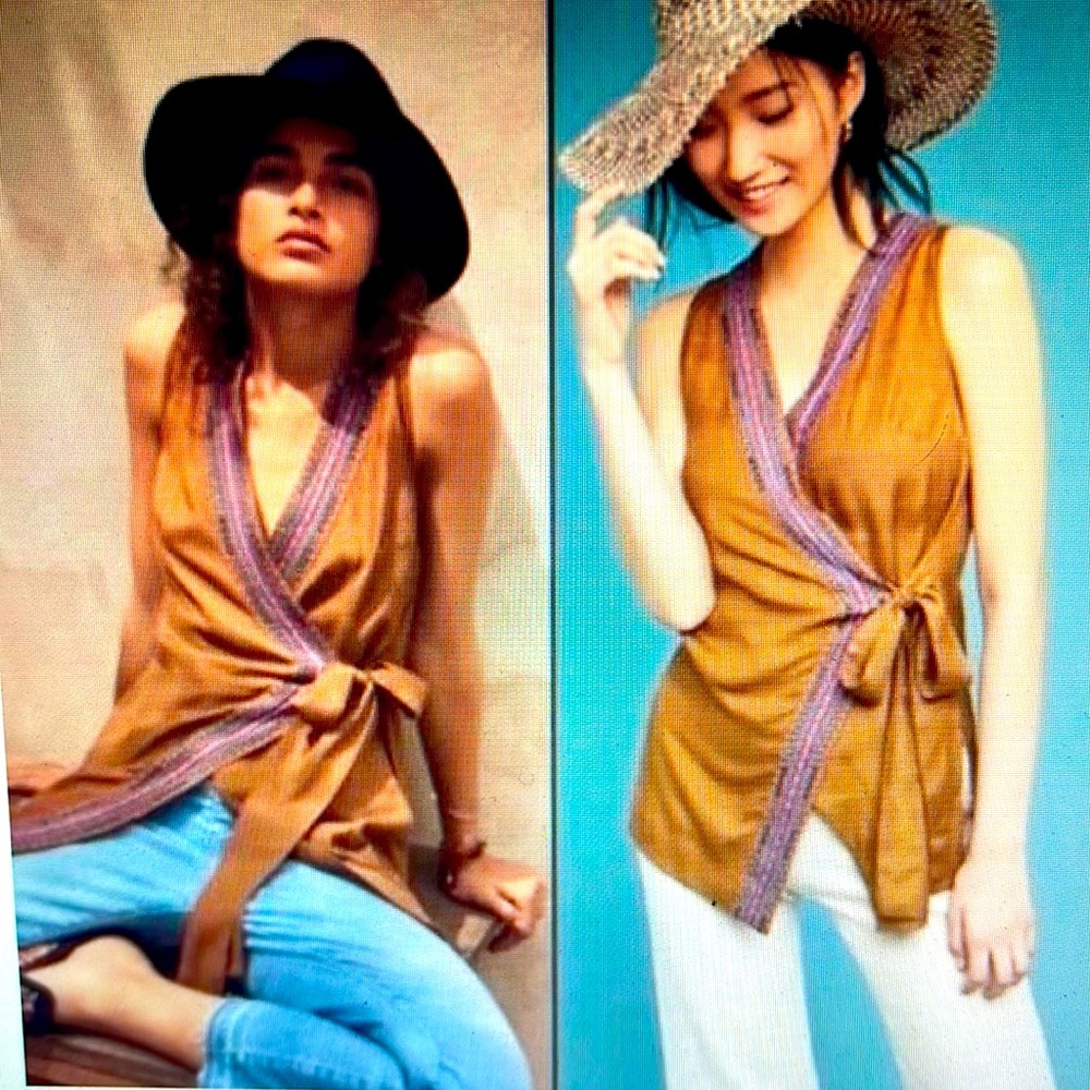 Maeve wrap embroidered tunic NWT